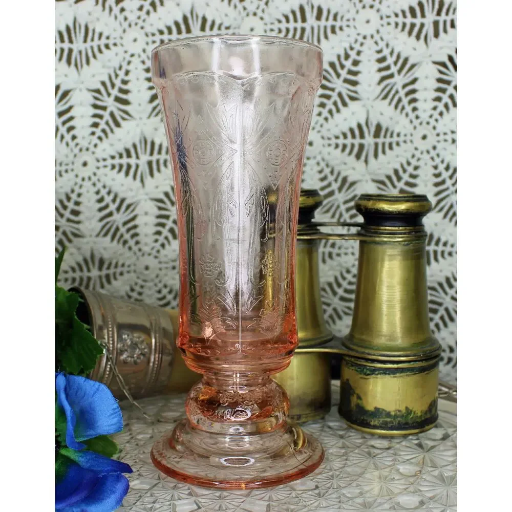 Indiana Sandwich Glass Pink Vase
